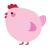 A rose and pink chicken with a lace pattern