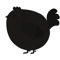 A sable and black chicken with a neck-speckle pattern