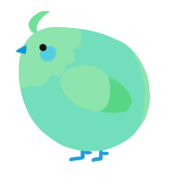 A mint and spring chicken with a head pattern
