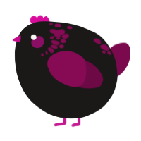 A sable and wine chicken with a neck-speckle pattern