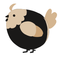 A sable and beige chicken with a head pattern