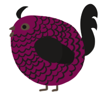 A wine and sable chicken with a lace pattern