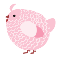 A rose chicken with a lace pattern
