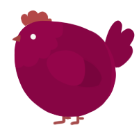A maroon chicken with a head pattern