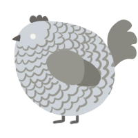 A mist and ash chicken with a lace pattern