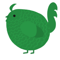 A viridian chicken with a lace pattern