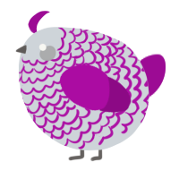 A mist and plum chicken with a lace pattern