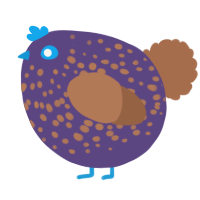 A overcast and brown chicken with a speckle pattern