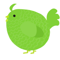 A grass chicken with a lace pattern