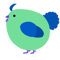 A spring and ultramarine chicken