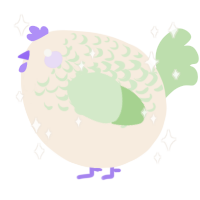 A cream and gluppy chicken with a half-lace pattern