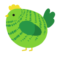 A grass and viridian chicken with a bar pattern