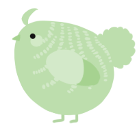 A gluppy chicken with a half-bar pattern