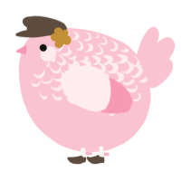 A rose chicken with a half-lace pattern