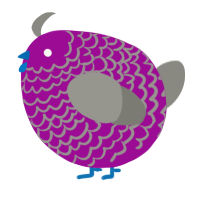 A plum and ash chicken with a lace pattern