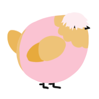 A rose and honey chicken with a head pattern