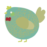 A red and overcast chicken with a double-lace pattern