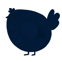 A tumblr chicken with a bar pattern