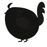 A black and sable chicken with a neck-speckle pattern