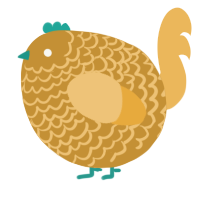 A gold and honey chicken with a lace pattern