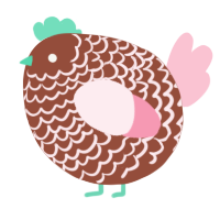 A russet and rose chicken with a lace pattern