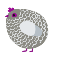 A ash and mist chicken with a lace pattern