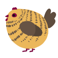 A honey and bark chicken with a bar pattern