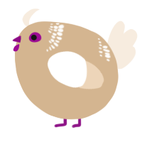 A beige and cream chicken with a neck-band pattern
