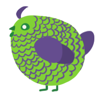 A grass and overcast chicken with a lace pattern