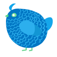 A sapphire and sky chicken with a lace pattern