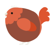 A russet and vermilion chicken with a head pattern