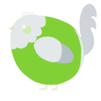 A grass and mist chicken with a head pattern