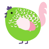 A grass and rose chicken with a half-lace pattern