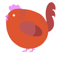 A vermilion and red chicken with a neck-band pattern