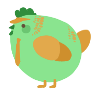 A spring and orange chicken with a neck-band pattern