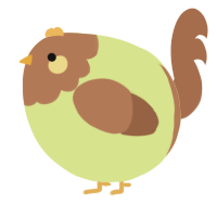 A lemon and brown chicken with a head pattern