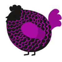 A sable and plum chicken with a lace pattern