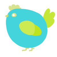 A aqua and lime chicken