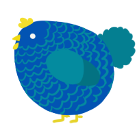 A ultramarine and sea chicken with a lace pattern