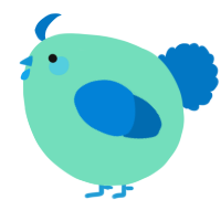 A mint and sapphire chicken