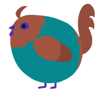 A teal and russet chicken with a head pattern