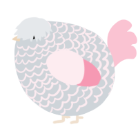 A mist and rose chicken with a lace pattern