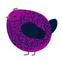 A plum and tumblr chicken with a double-lace pattern