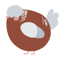 A russet and mist chicken with a neck-band pattern