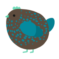 A bark and sea chicken with a speckle pattern