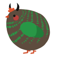 A bark and viridian chicken with a bar pattern