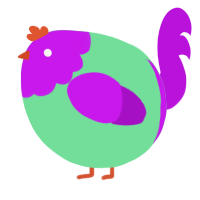 A spring and amethyst chicken with a head pattern