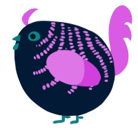A tumblr and orchid chicken with a half-bar pattern