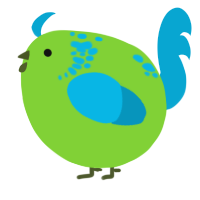 A grass and cerulean chicken with a neck-speckle pattern