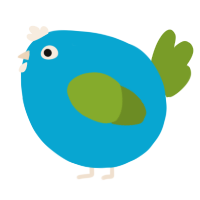 A cerulean and chartreuse chicken